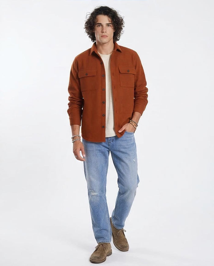 Rust Textured Utility Over-Shirt - O203046