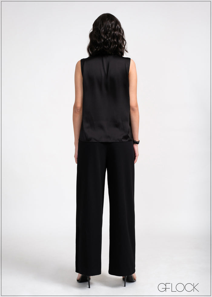 Satin Sleeveless Shirt - 190525