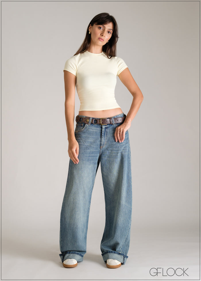 Short Sleeve Rib Top - women’s top at GFLOCK Sri Lanka