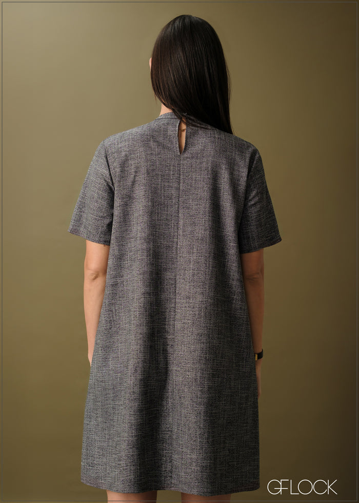 Short Sleeve Shift Dress - 061025