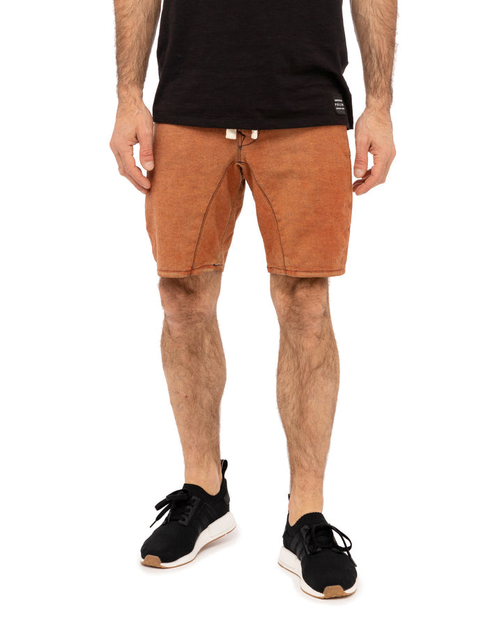 short tapered rustblue PULLIN en coton