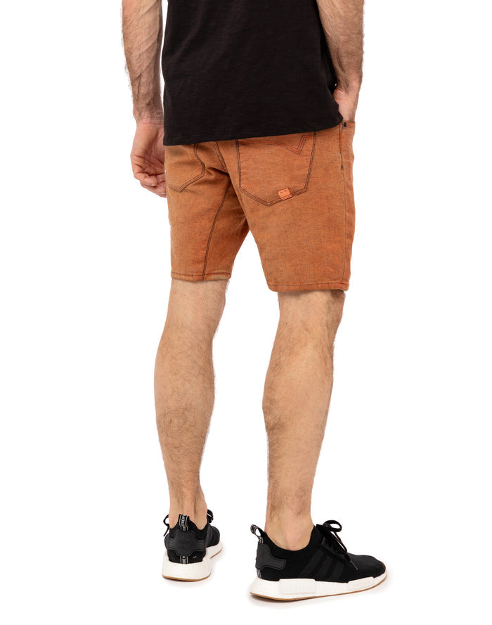 short tapered rustblue PULLIN en coton