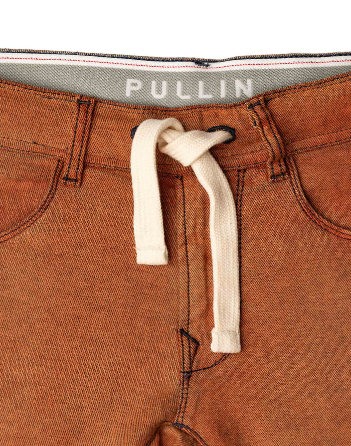 short tapered rustblue PULLIN en coton