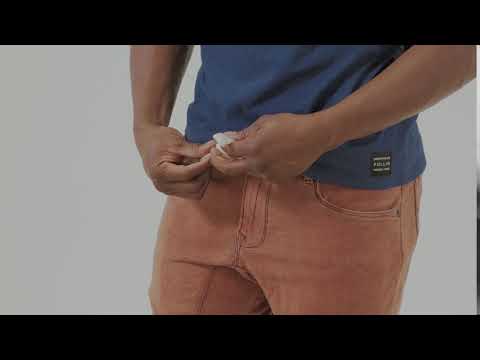 short tapered rustblue PULLIN en coton
