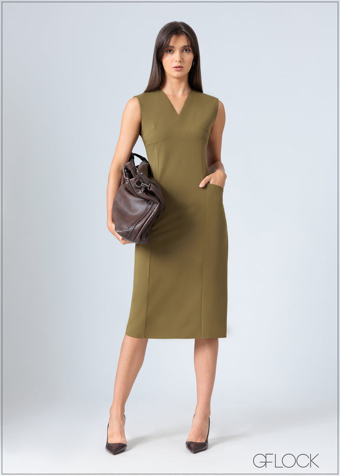 Shoulder Pad Dress - 200726