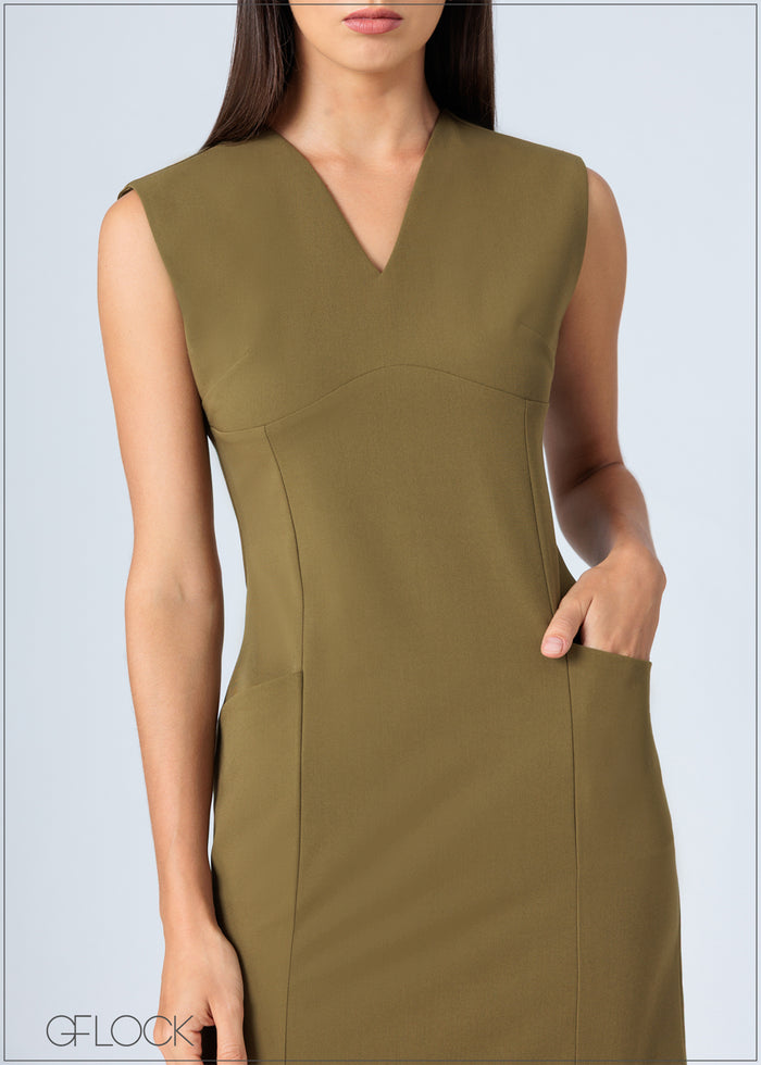 Shoulder Pad Dress - 200726