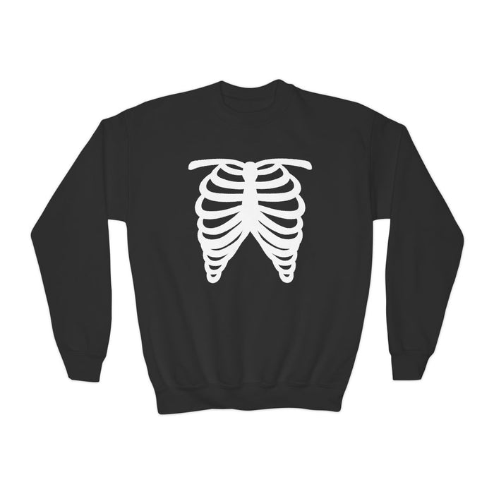 black sweatshirt skeleton design kids halloween party outfit