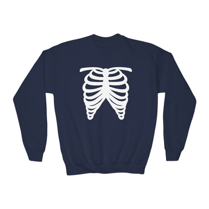 forest green sweatshirt with skeleton graphic kids halloween wear