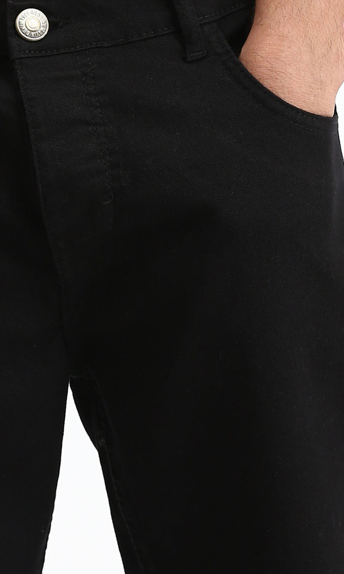 Sleek Slim-Fit Black Denim Jeans - O200507