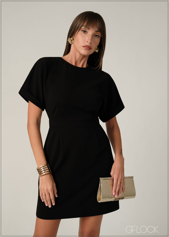 Sleeve Detailed Midi Dress - 090326