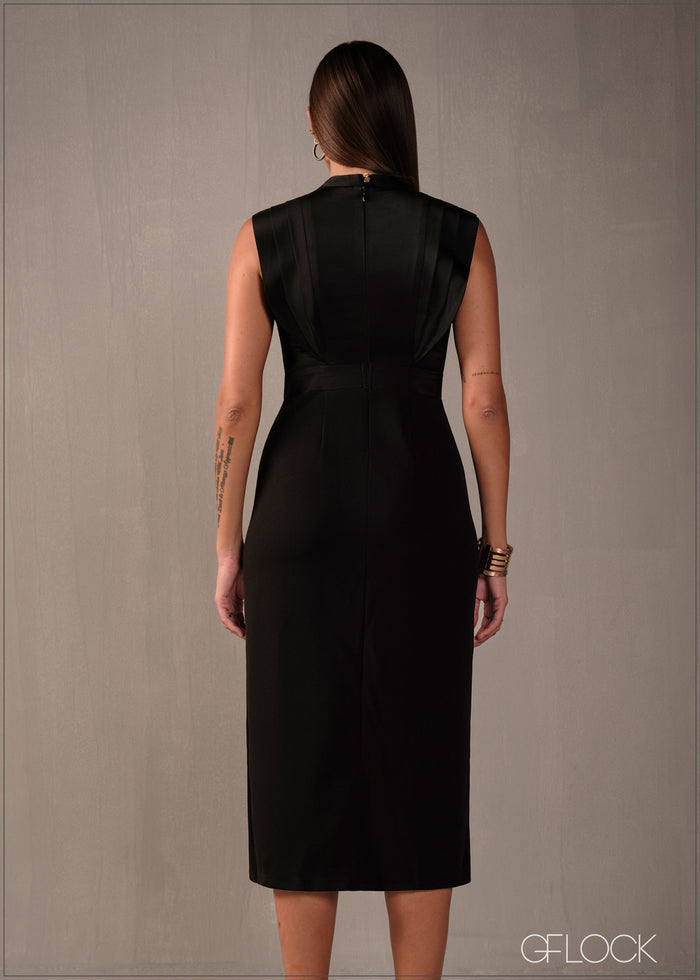 Sleeve Detailed Midi Dress - 160326