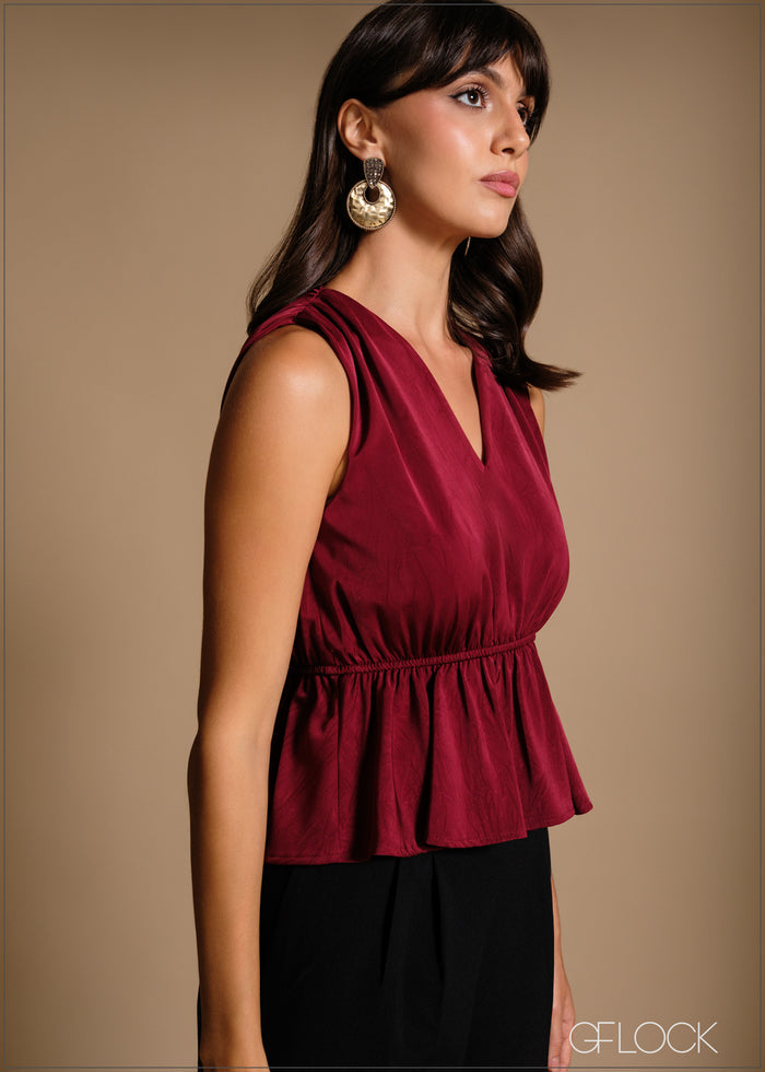 Sleeveless Peplum Top - 240426