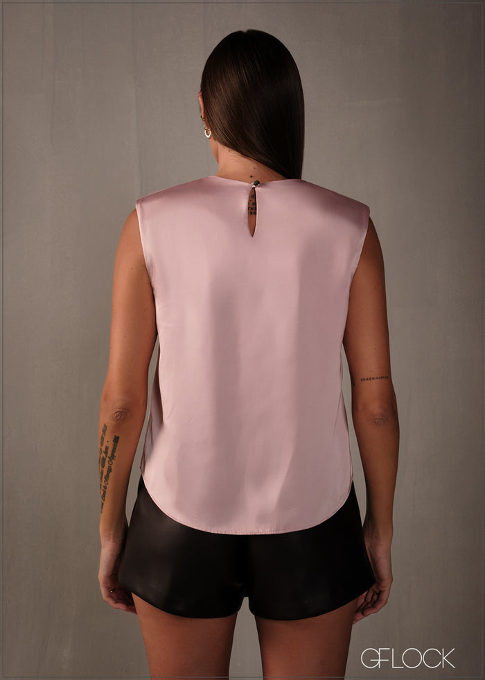 Sleeveless Satin Top - 160326