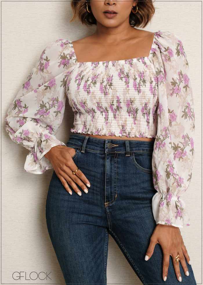 Smocked Crop Top - 090525
