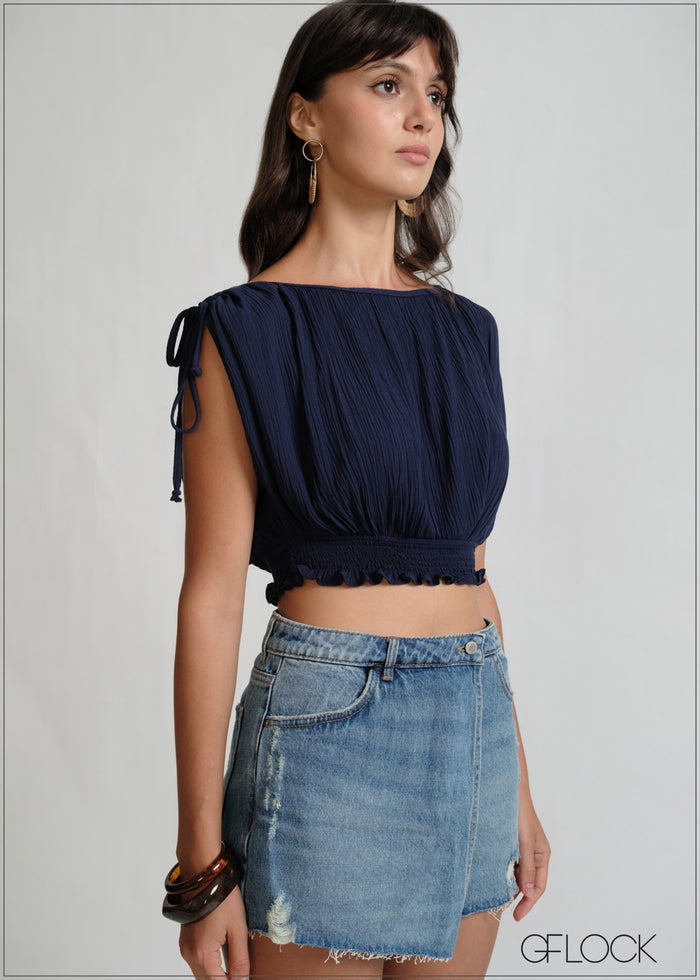 Smocked Crop Top - 270426