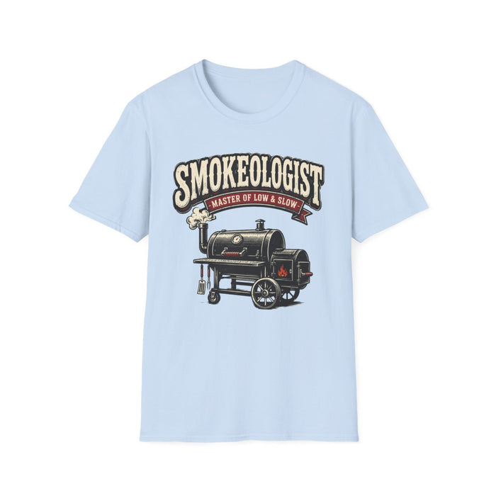 natural cream t-shirt with smokeologist low and slow cooking graphic