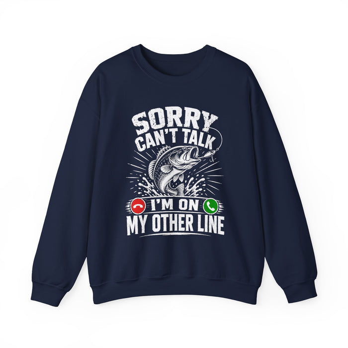 maroon sweatshirt with funny fishing slogan printed front