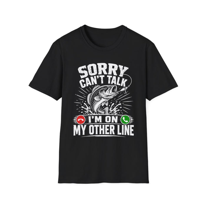 dark chocolate t-shirt with humorous fishing angler slogan graphic