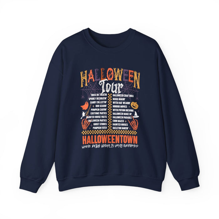 Spooky Town Halloween Tour Black Sweatshirt - funny sweatshirt by Cheeky Business