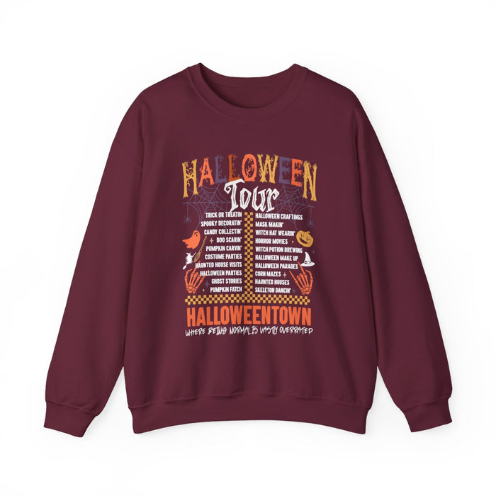 Spooky Town Halloween Tour Black Sweatshirt - funny sweatshirt by Cheeky Business
