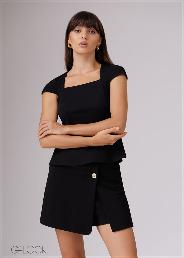 Square Neck Detailed Top - 080526