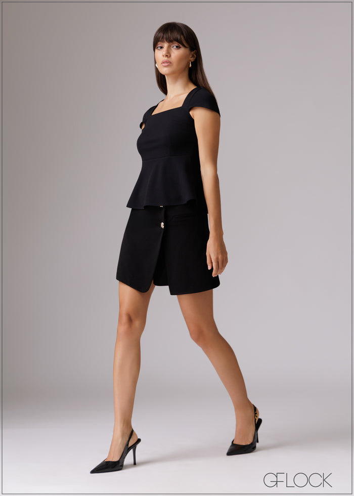 Square Neck Detailed Top - 080526