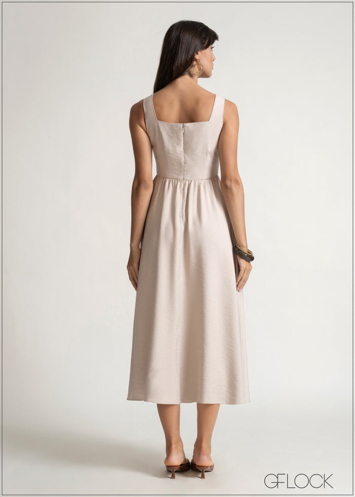 Square Neck Flared Dress - 150526