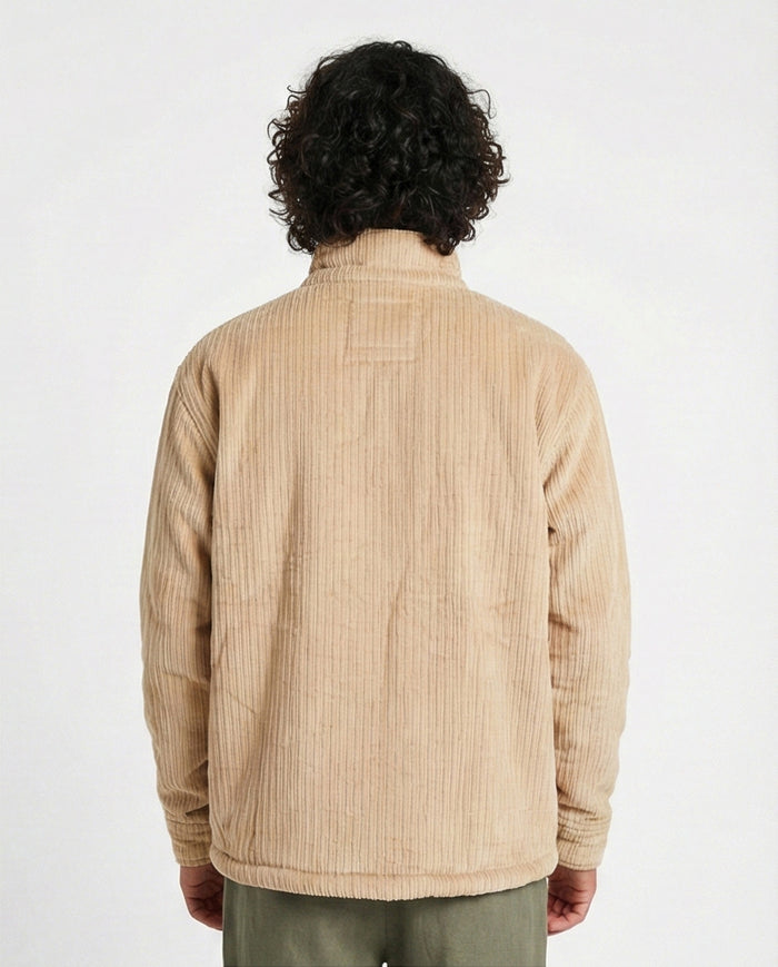 Stone Corduroy Zip-Up Utility Jacket - O199945