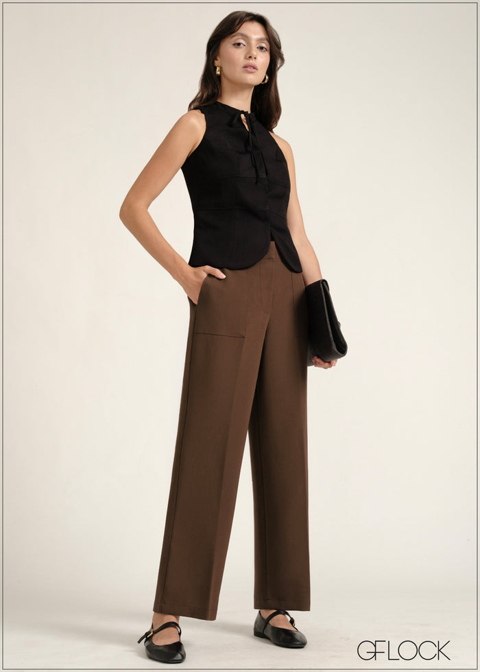 Straight Leg Pant With Pockets - 030826