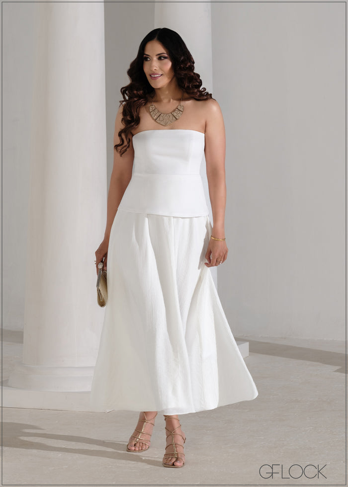 Strapless Flare Maxi Dress - 090625