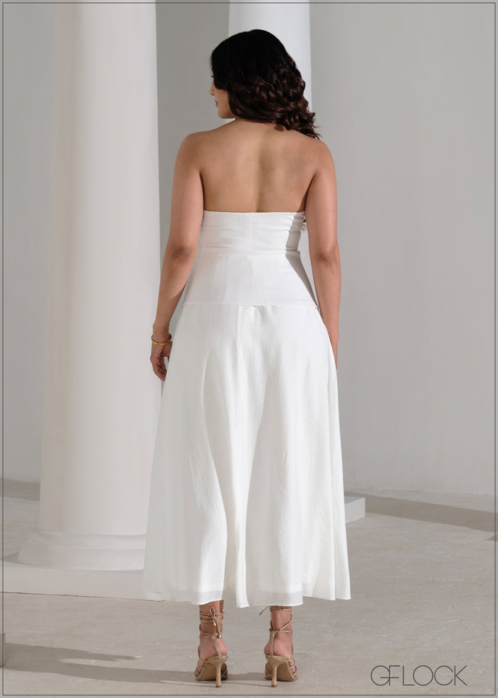 Strapless Flare Maxi Dress - 090625