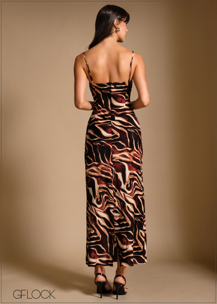 Strappy Printed Maxi Dress - 240426