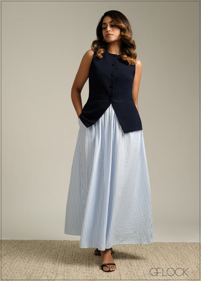 Stripe Printed Skirt - 190925