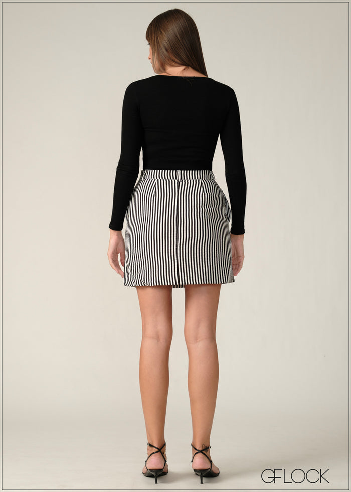 Striped Mini Skirt - 090326