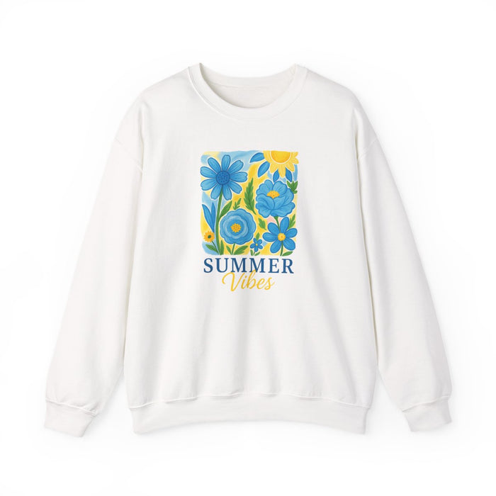 light pink sweatshirt with summer vibes design for women