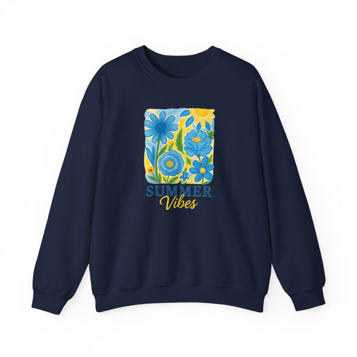 black sweatshirt with summer vibes print for casual wear