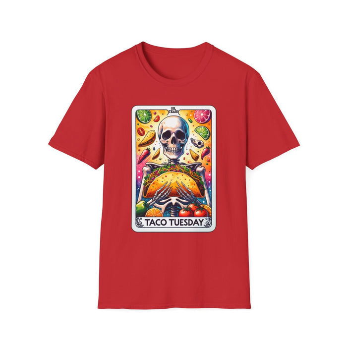 taco Tuesday tarot t-shirt available in multiple colors and sizes