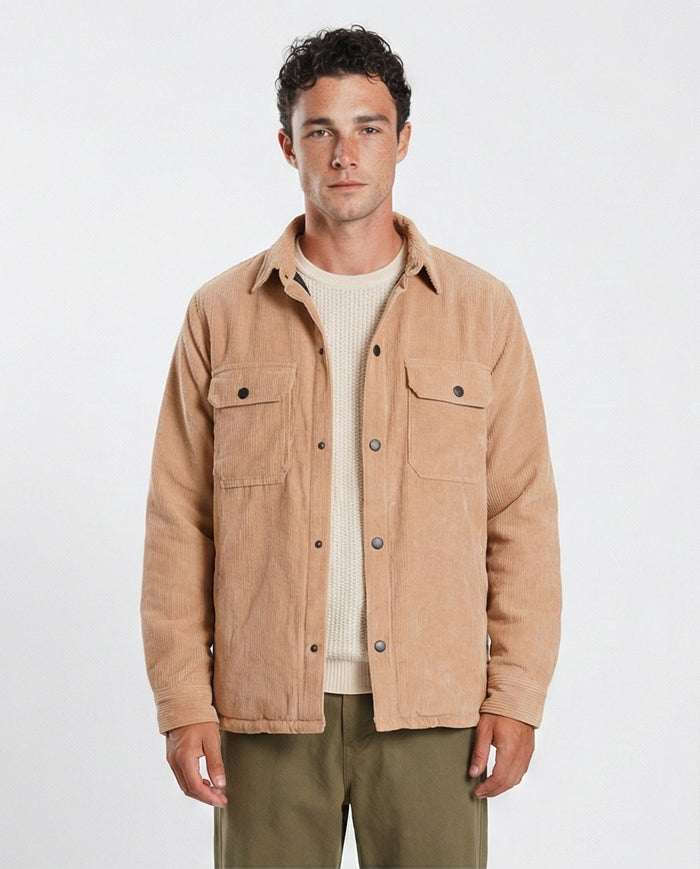 Tan Corduroy Button-Down Shacket - R206828