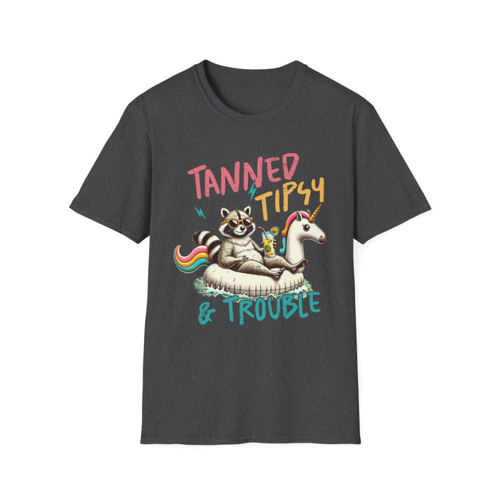 Tanned Tipsy & Trouble T-Shirt - funny t-shirt by Cheeky Business
