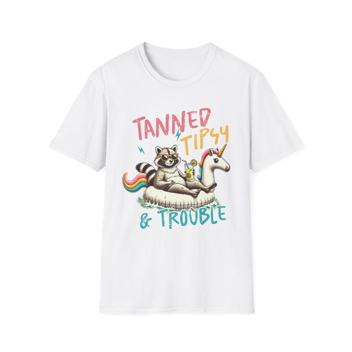 Tanned Tipsy & Trouble T-Shirt - funny t-shirt by Cheeky Business