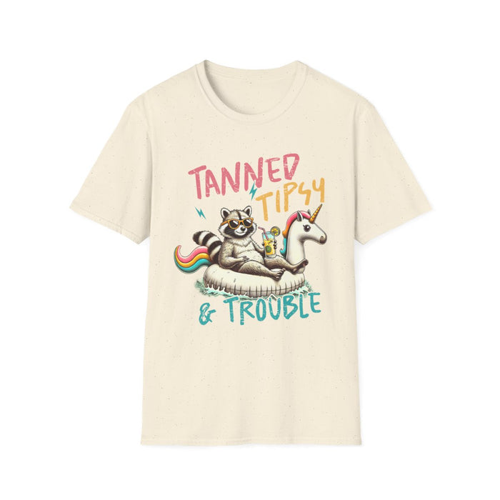 Tanned Tipsy & Trouble T-Shirt - funny t-shirt by Cheeky Business