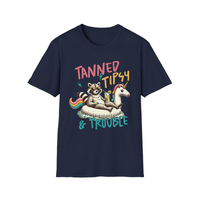 Tanned Tipsy & Trouble T-Shirt - funny t-shirt by Cheeky Business