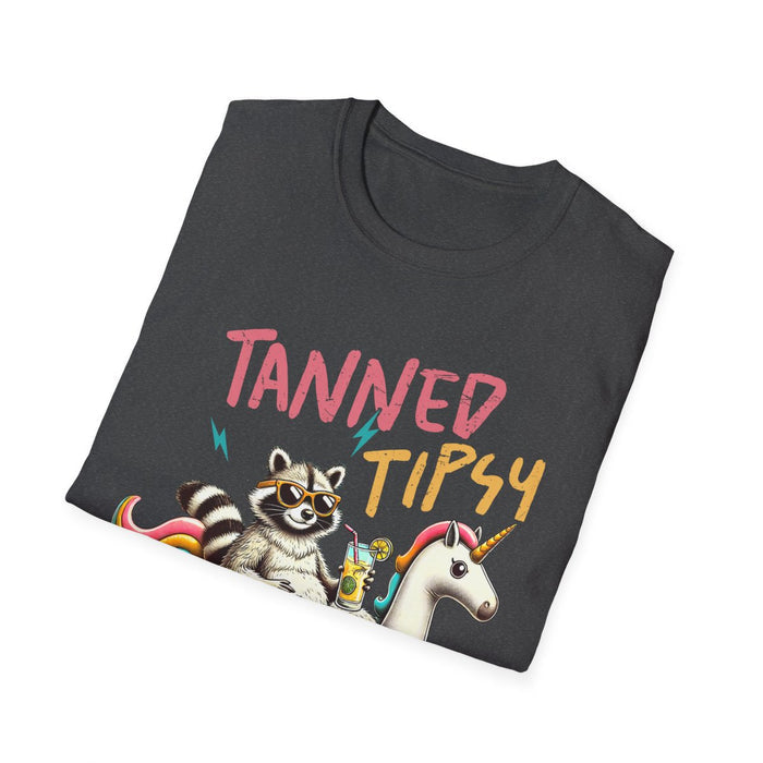 Tanned Tipsy & Trouble T-Shirt - funny t-shirt by Cheeky Business