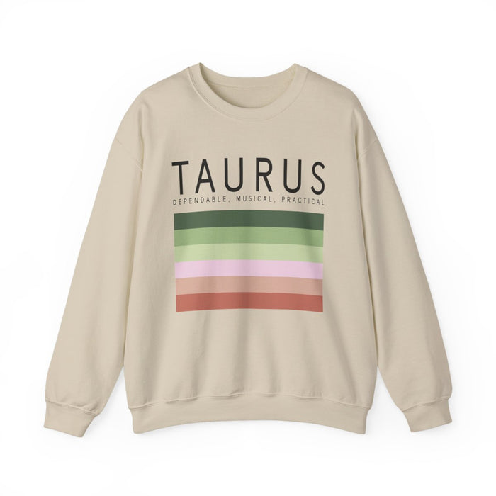 sport grey sweatshirt with taurus symbol and earthy tone print