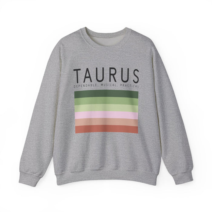white sweatshirt with taurus astrology design for zodiac lovers