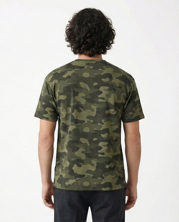 Textured Camo Short Sleeve Tee