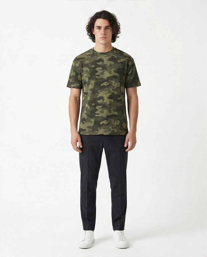 Textured Camo Short Sleeve Tee