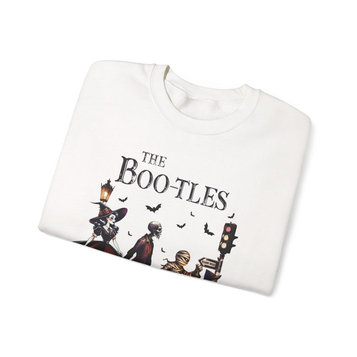 the boo-tles halloween sweatshirt shown in multiple colours for gift-giving