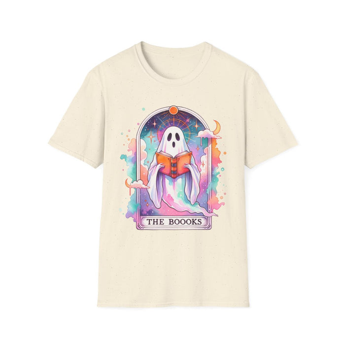 dark chocolate t-shirt with mystical ghost and tarot elements