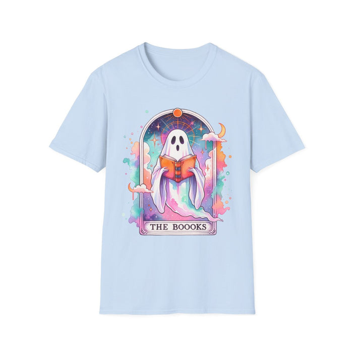 flat lay of ghost tarot t-shirt showing front print detail